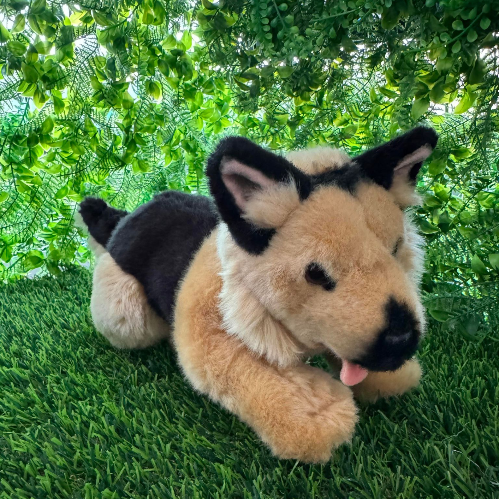 Black german shepherd plush toy deals